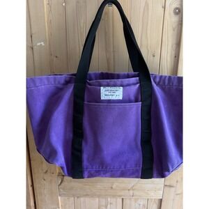 Wm. J. Mills & Co. Sailmakers Greenport NY XL Tote Bag Purple Canvas